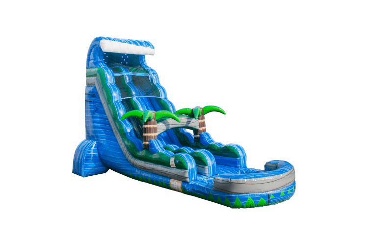 24ft Blue Crush Single Lane Water Slide