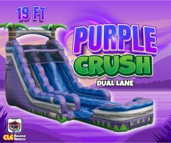 19ft Purple Crush Double Lane Water Slide