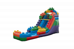 7A9B8FBF 44AD 4D16 8AB9 69AFAECC9E55 1696198942 16ft Mega Blocks Single Lane Water Slide