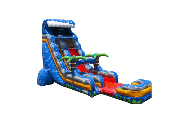 24ft Tropical Fire Blast Single Lane Water Slide